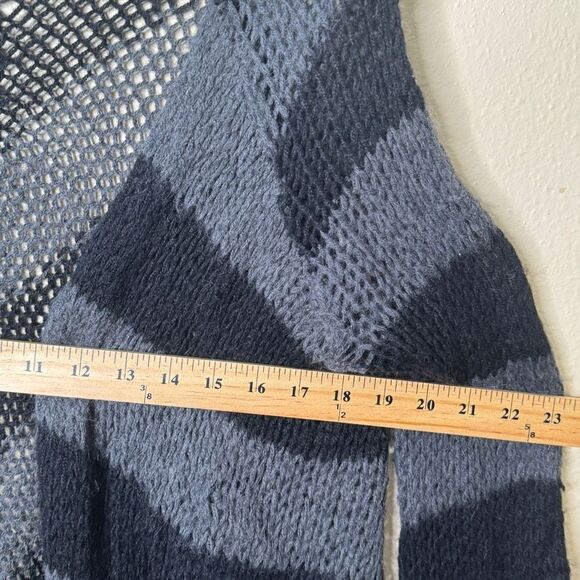 Lucky Brand Sweater Women's XS/S Gray Striped Open Front Cardigan Alpaca Blend - Picture 8 of 10